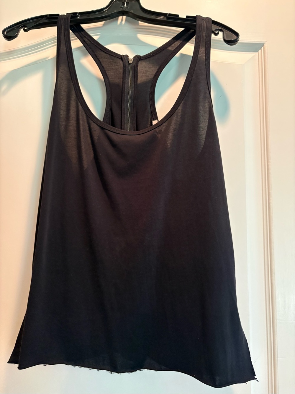 Forever 21 Black Racerback Tank with Back Zip Detail